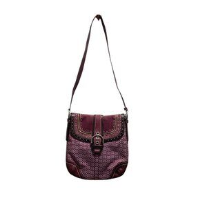 Coach Classic Soho Logo Vintage Y2K Hobo Bag Merlot One Size Preppy Leather Boho